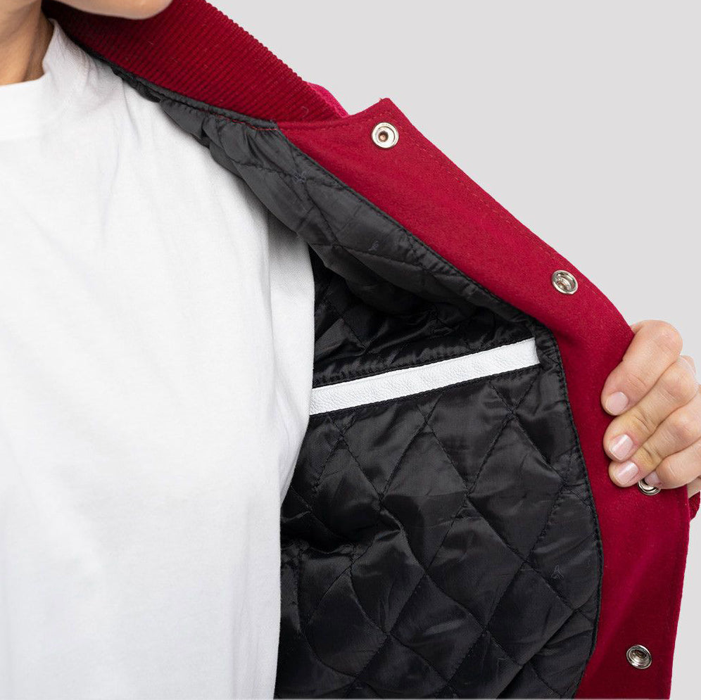 Leather Sleeves Letterman Jacket