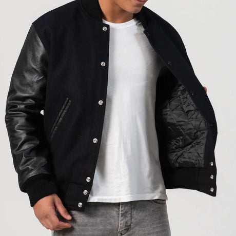 Leather Sleeves Varsity Letterman Jacket