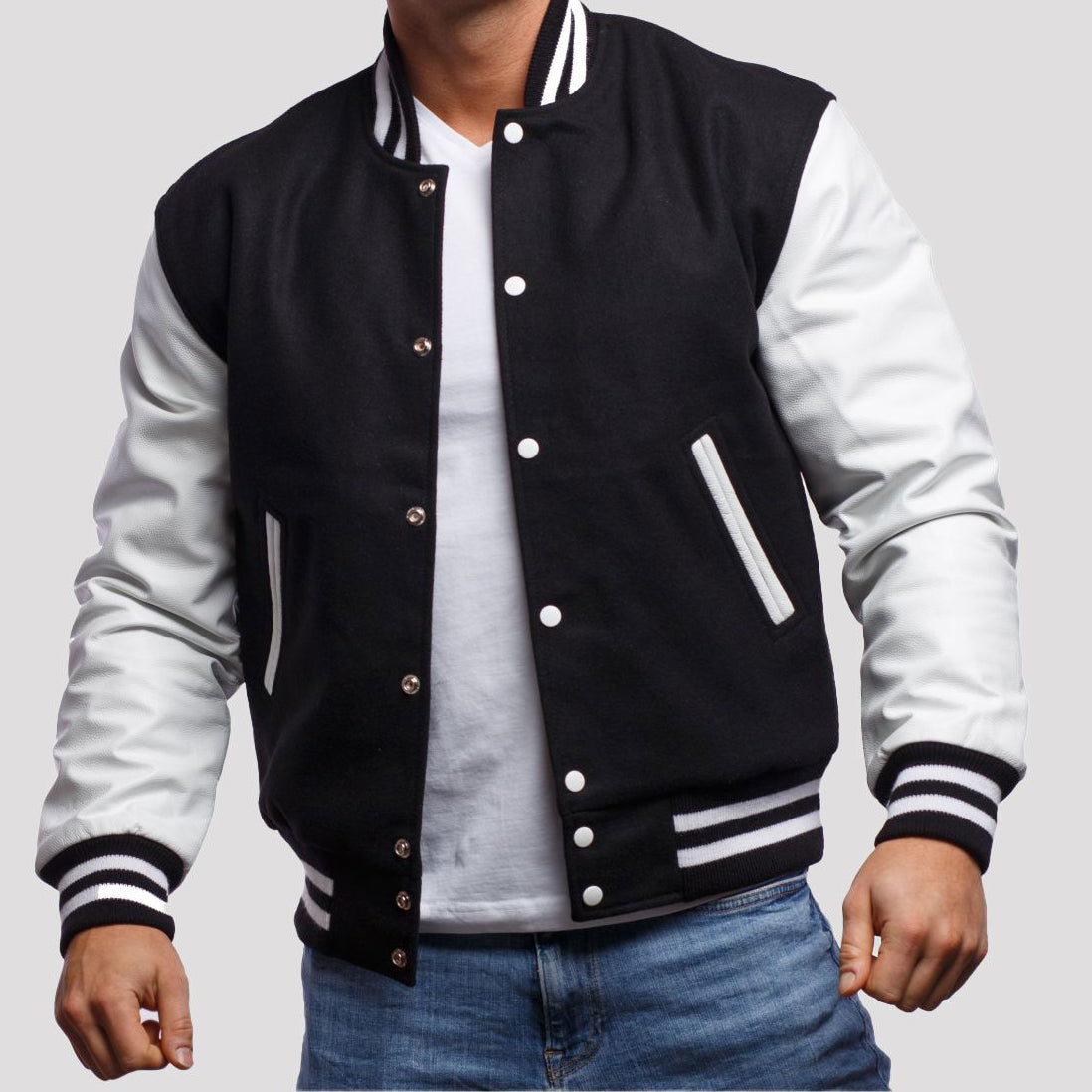 Leather Sleeves Varsity Letterman Jacket