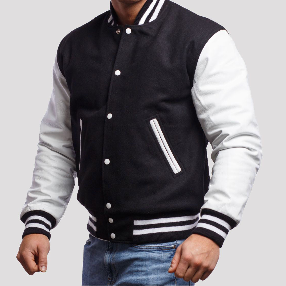 Leather Sleeves Varsity Letterman Jacket