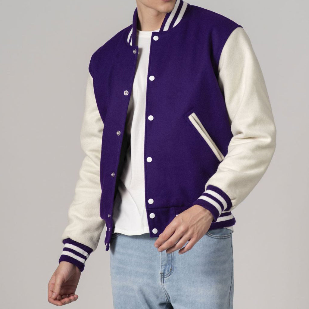 All-Wool Customizable Letterman Jacket in Sleek