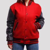 Leather Sleeves Letterman Jacket