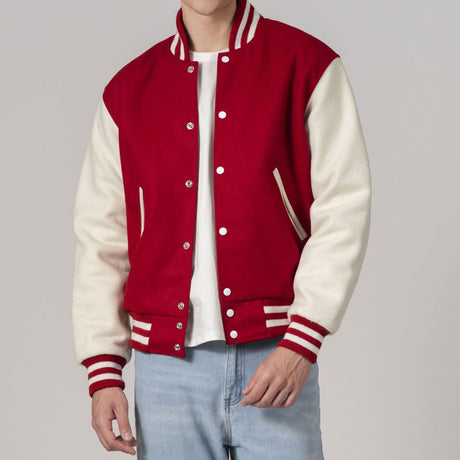 All-Wool Customizable Letterman Jacket in Sleek