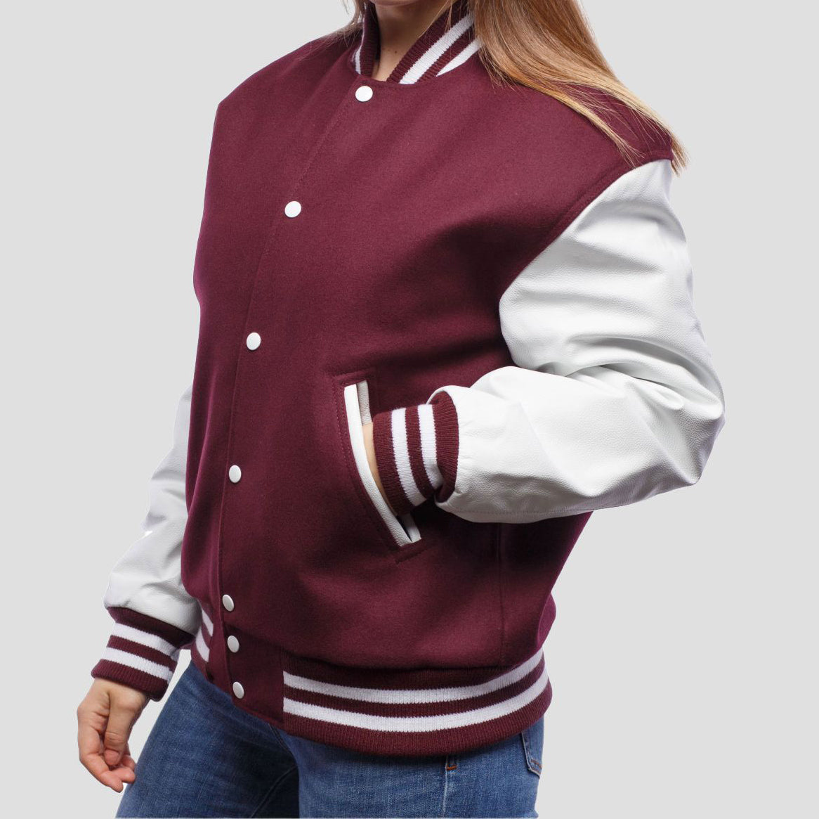 Leather Sleeves Letterman Jacket