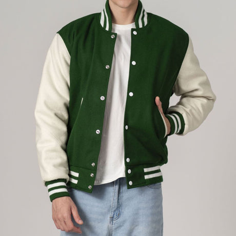 All-Wool Customizable Letterman Jacket in Sleek