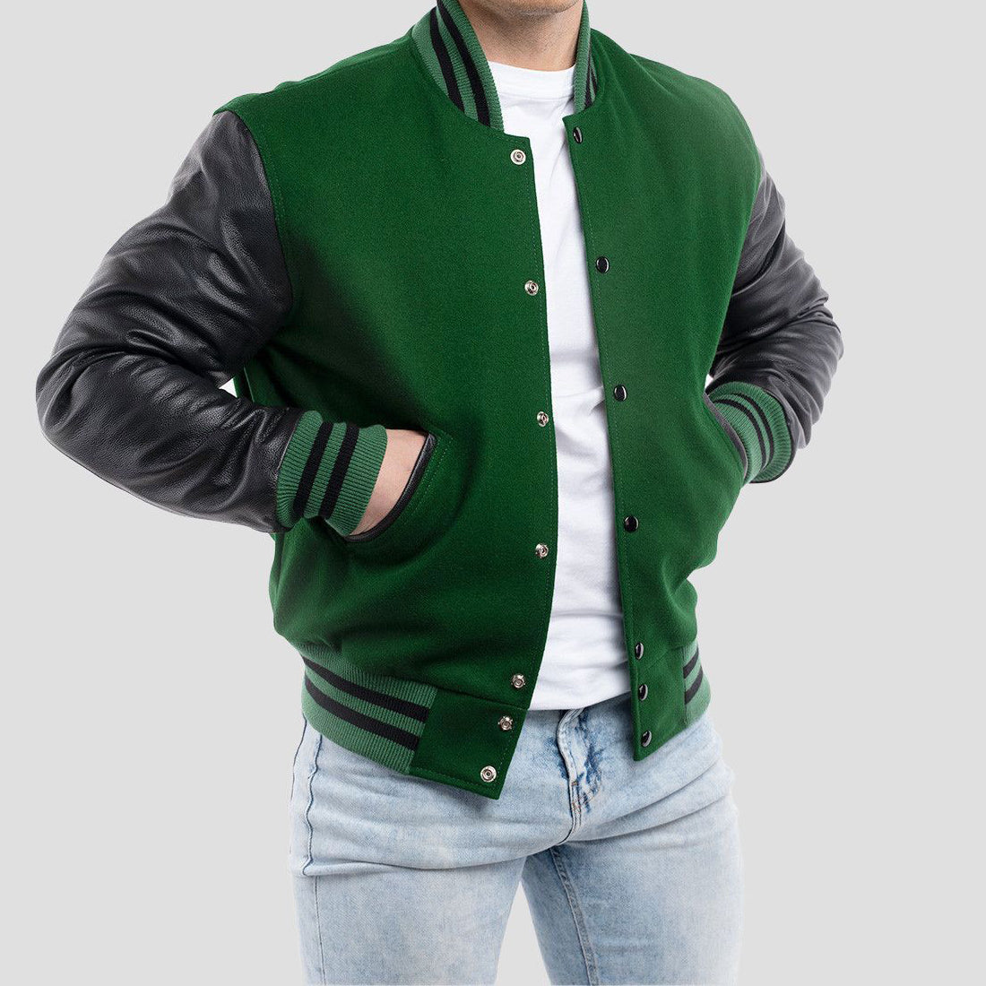 Leather Sleeves Varsity Letterman Jacket