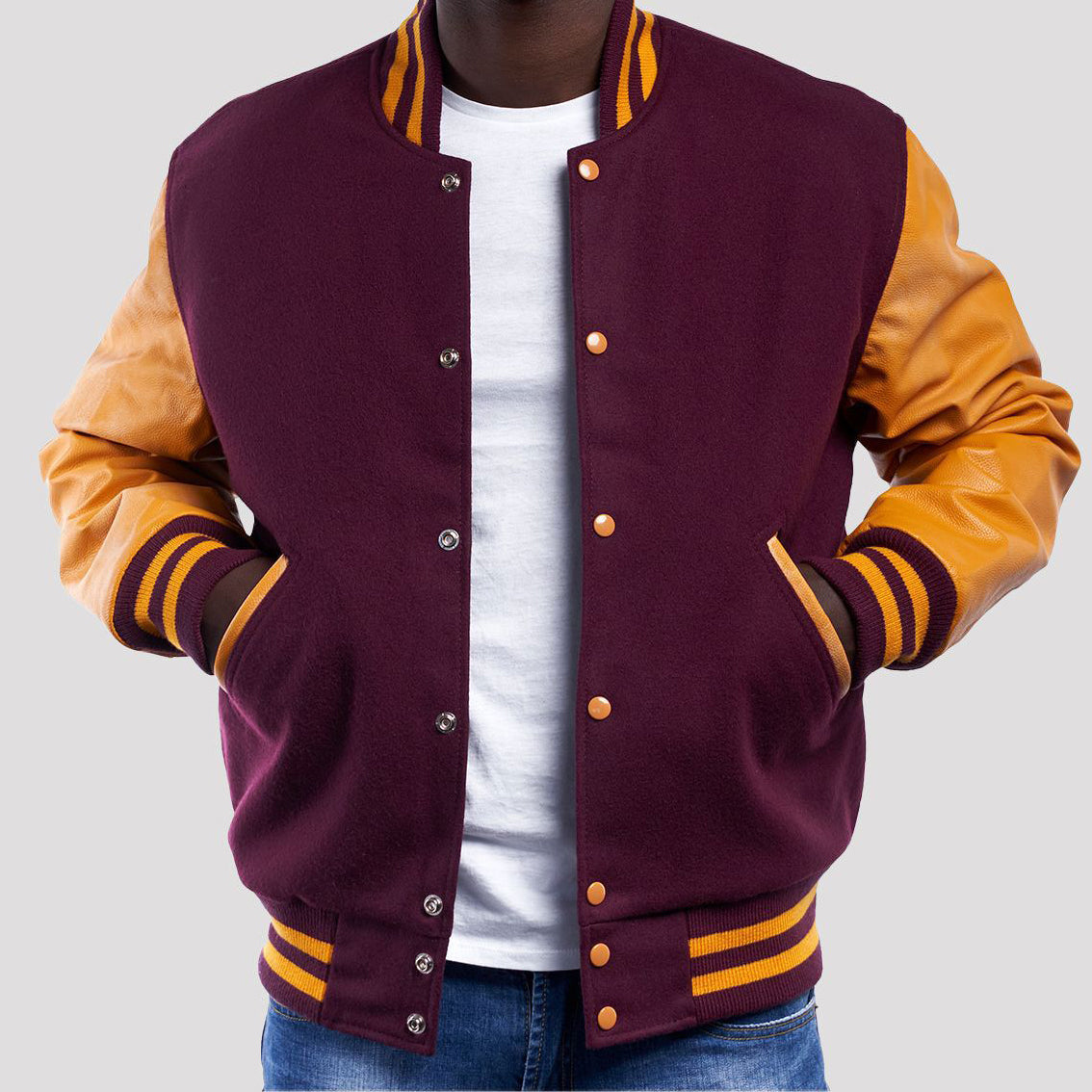 Leather Sleeves Varsity Letterman Jacket