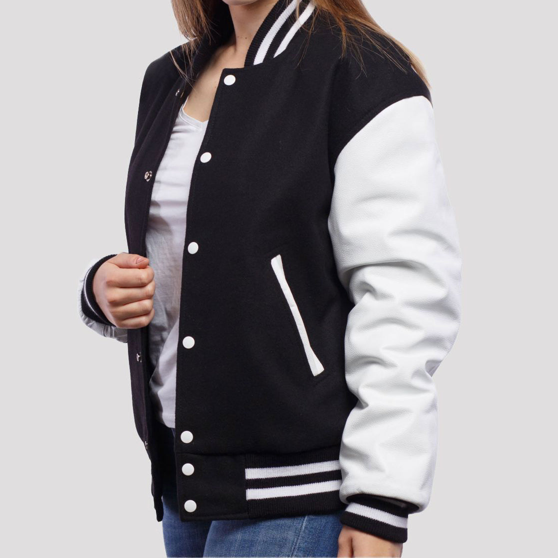 Leather Sleeves Letterman Jacket