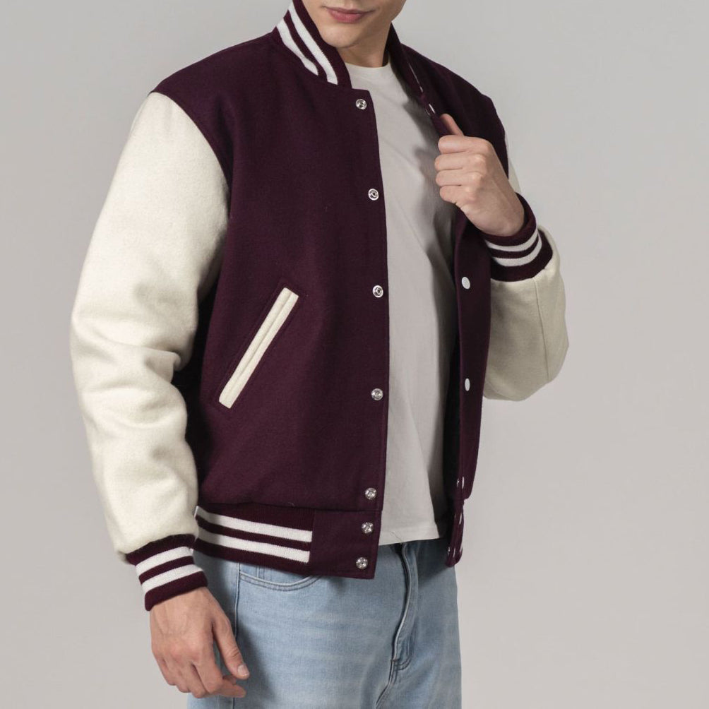 All-Wool Customizable Letterman Jacket in Sleek