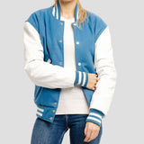 Leather Sleeves Letterman Jacket