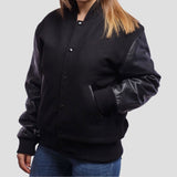 Leather Sleeves Letterman Jacket