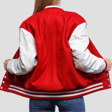 Leather Sleeves Letterman Jacket