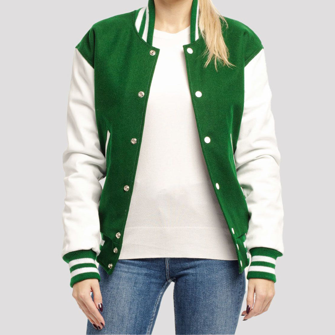 Leather Sleeves Letterman Jacket