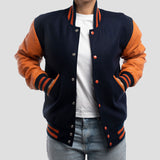 Leather Sleeves Letterman Jacket