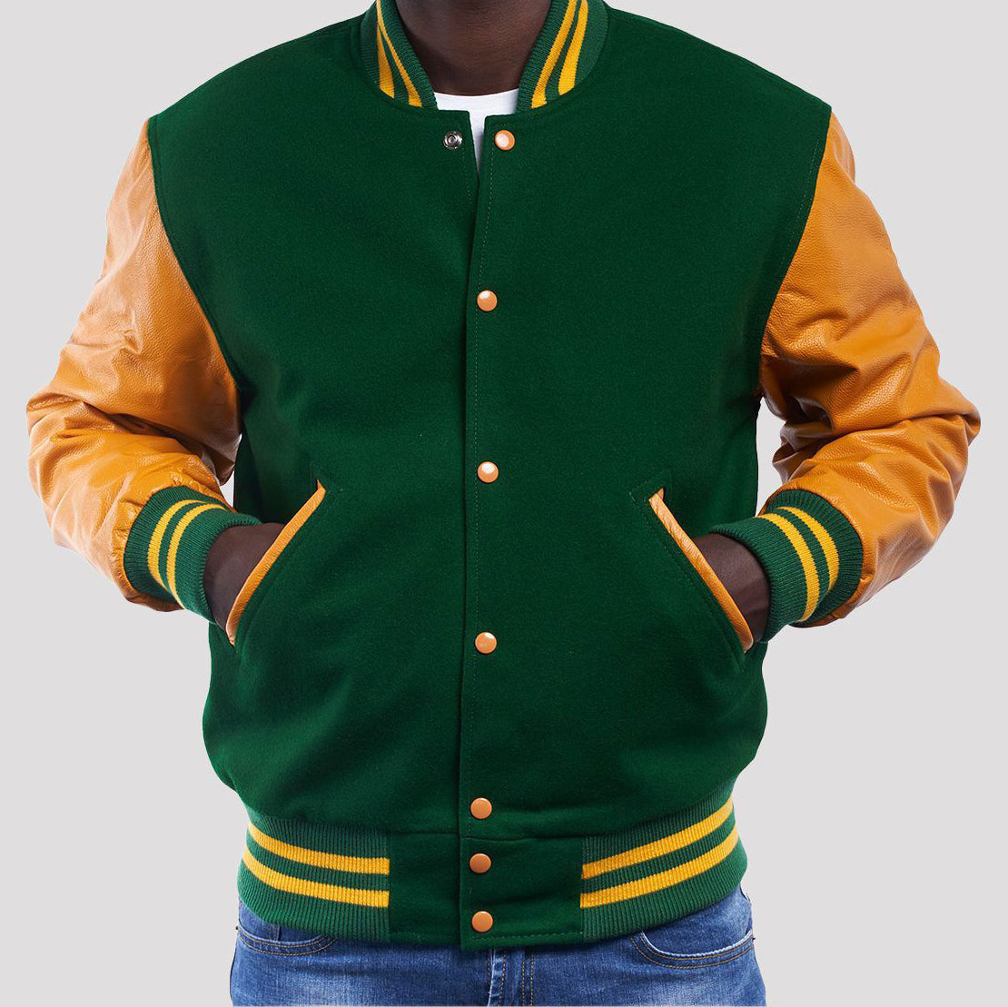 Leather Sleeves Varsity Letterman Jacket