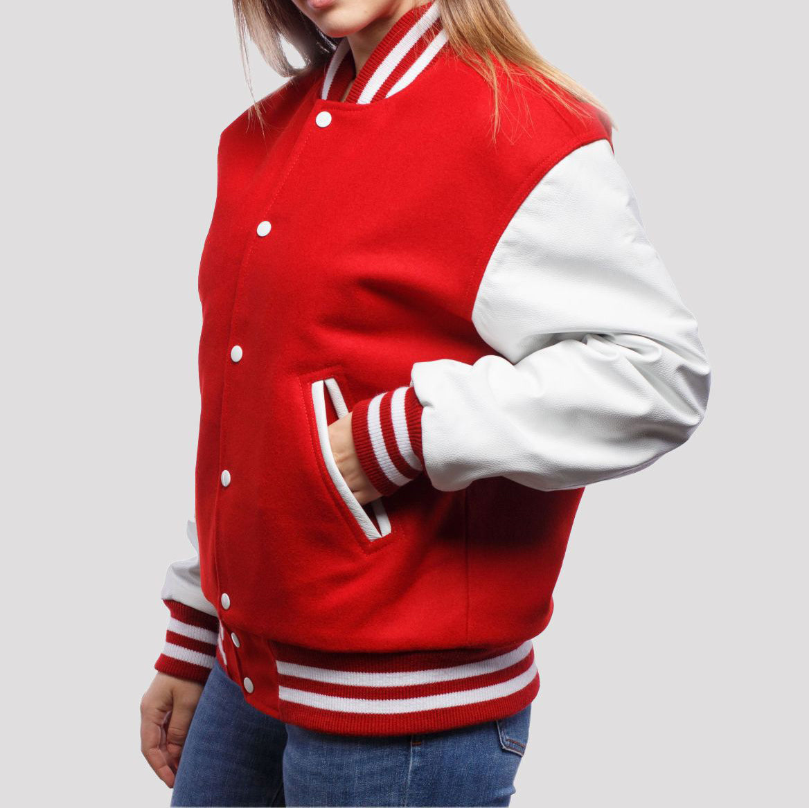 Leather Sleeves Letterman Jacket