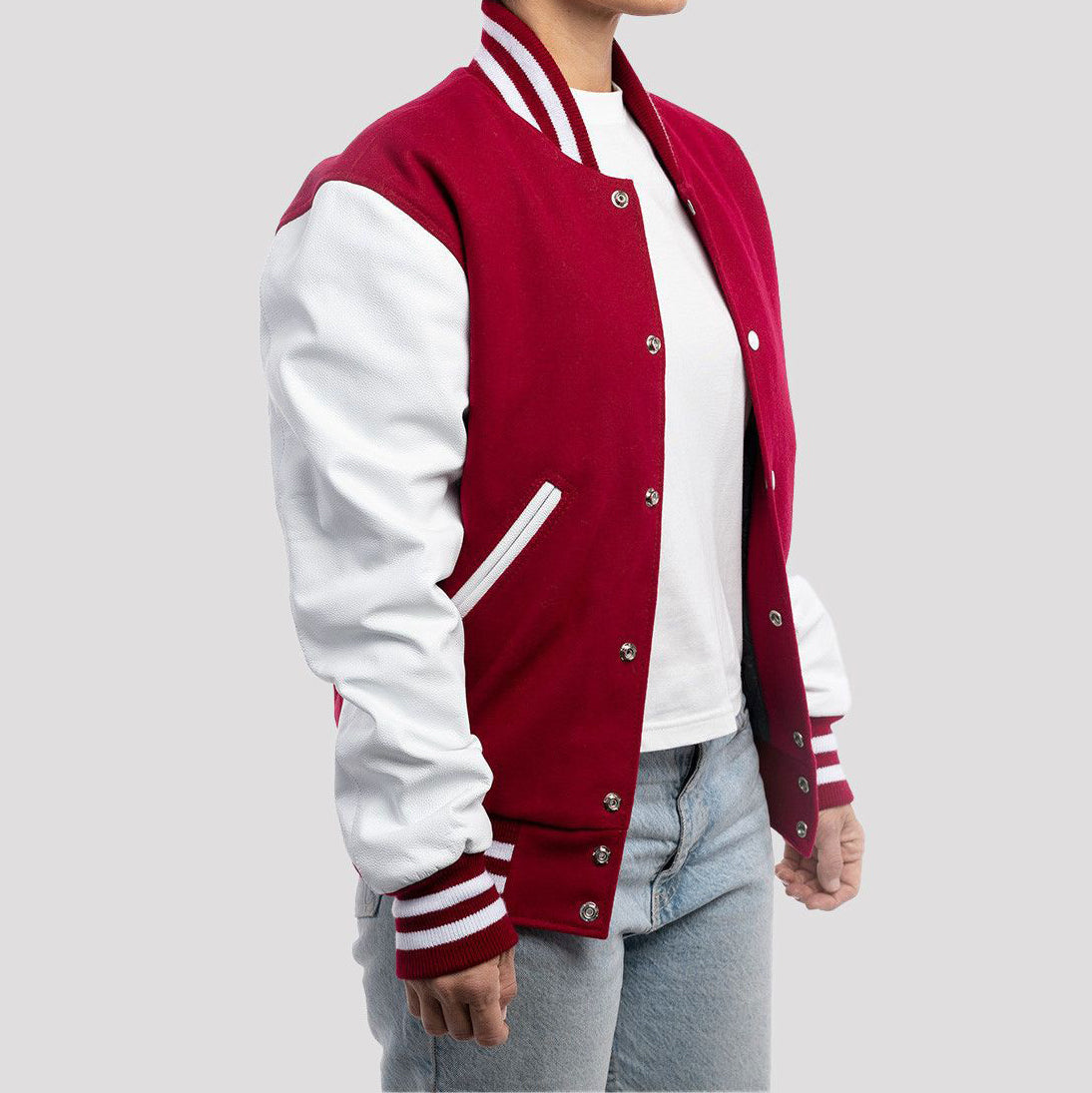 Leather Sleeves Letterman Jacket