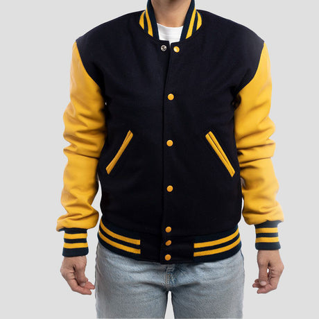 Leather Sleeves Letterman Jacket