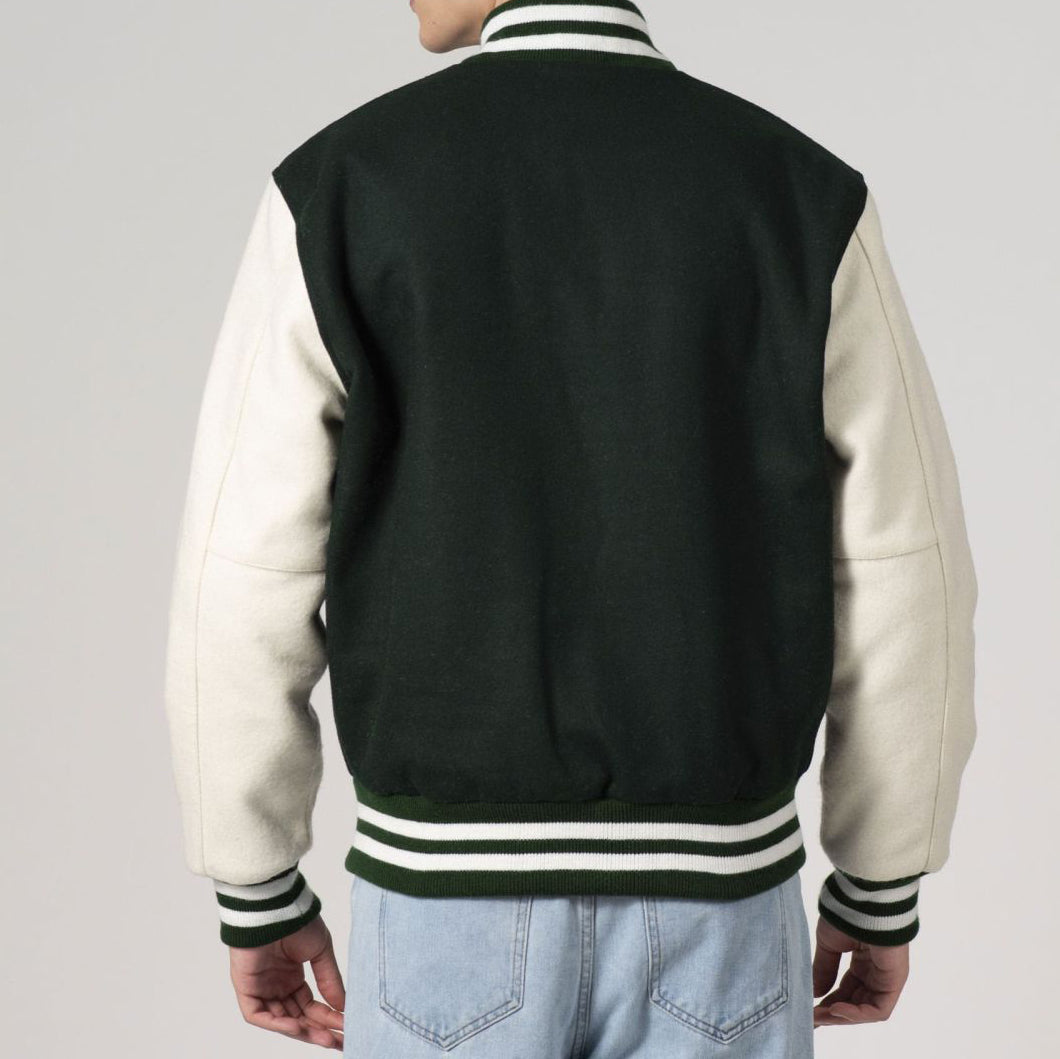 All-Wool Customizable Letterman Jacket in Sleek