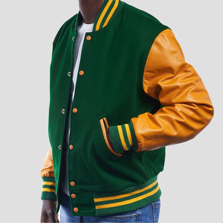 Leather Sleeves Varsity Letterman Jacket