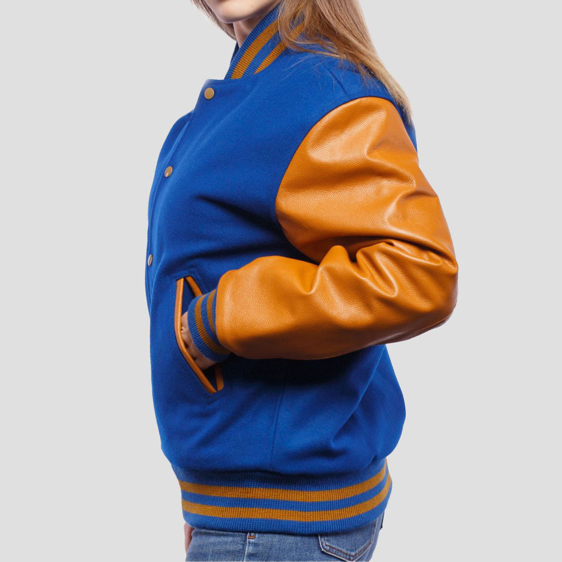 Leather Sleeves Letterman Jacket