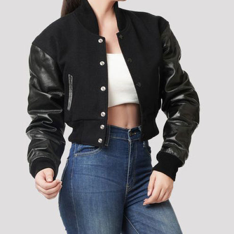 Letterman Crop Top Jacket