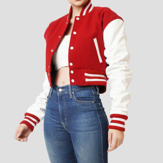 Letterman Crop Top Jacket