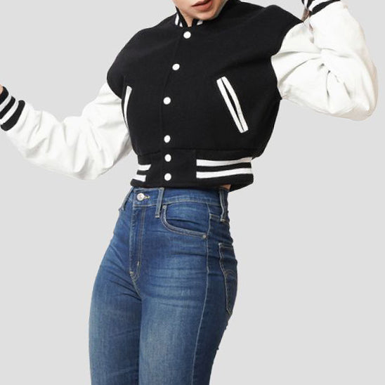 Letterman Crop Top Jacket