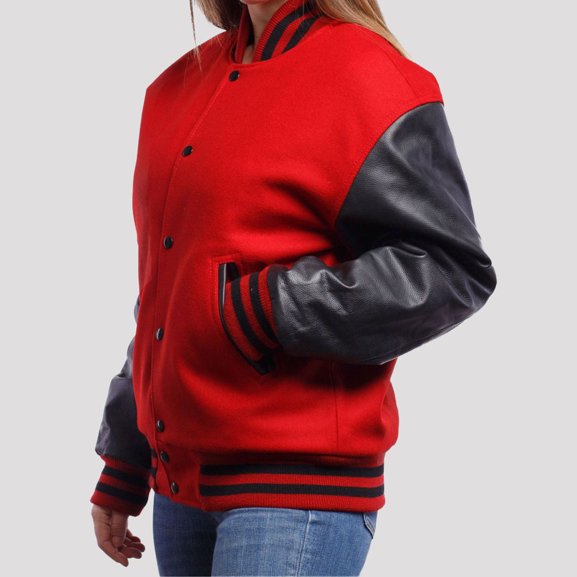 Leather Sleeves Letterman Jacket