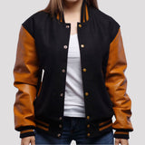 Leather Sleeves Letterman Jacket