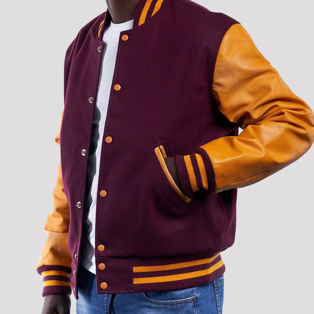 Leather Sleeves Varsity Letterman Jacket