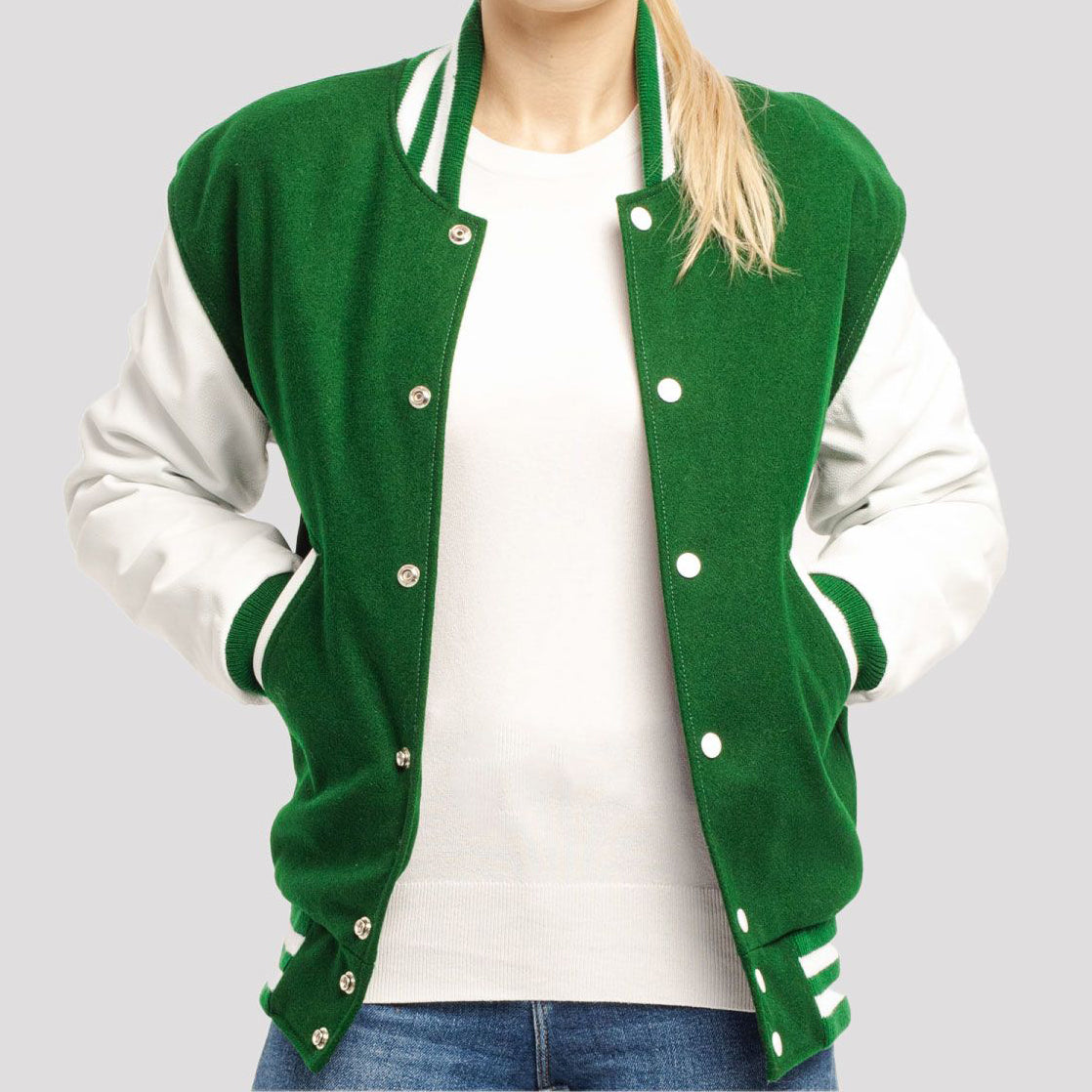 Leather Sleeves Letterman Jacket