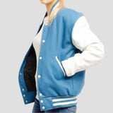 Leather Sleeves Letterman Jacket