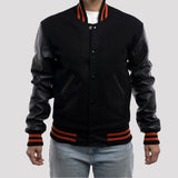 Leather Sleeves Letterman Jacket