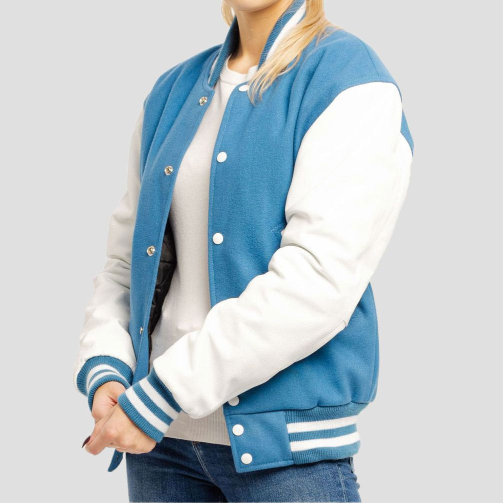 Leather Sleeves Letterman Jacket