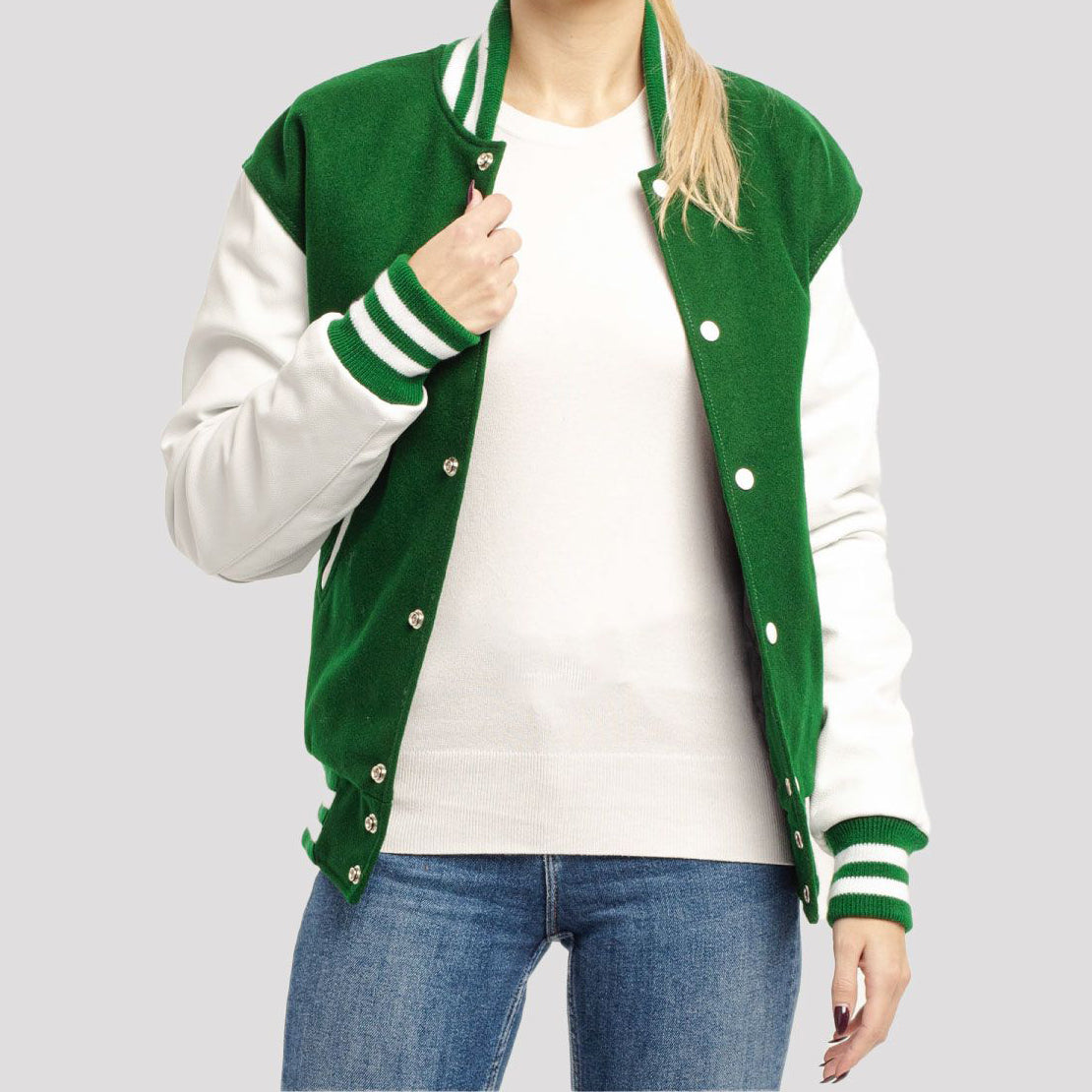 Leather Sleeves Letterman Jacket