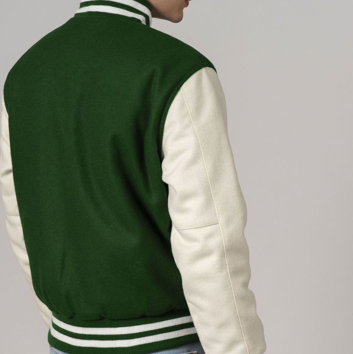 All-Wool Customizable Letterman Jacket in Sleek