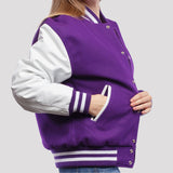 Leather Sleeves Letterman Jacket