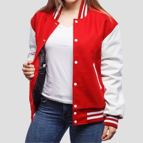 Leather Sleeves Letterman Jacket