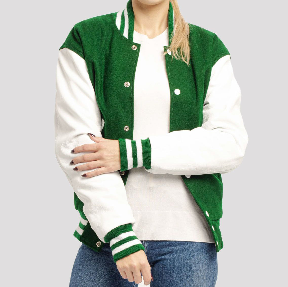 Leather Sleeves Letterman Jacket