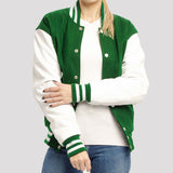 Leather Sleeves Letterman Jacket