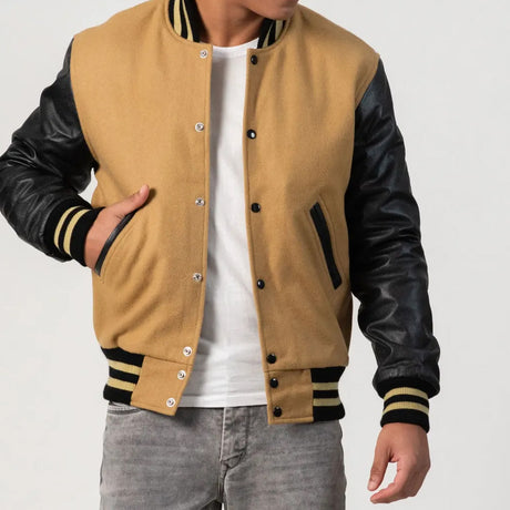 Leather Sleeves Varsity Letterman Jacket