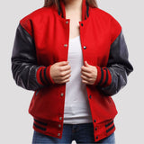 Leather Sleeves Letterman Jacket