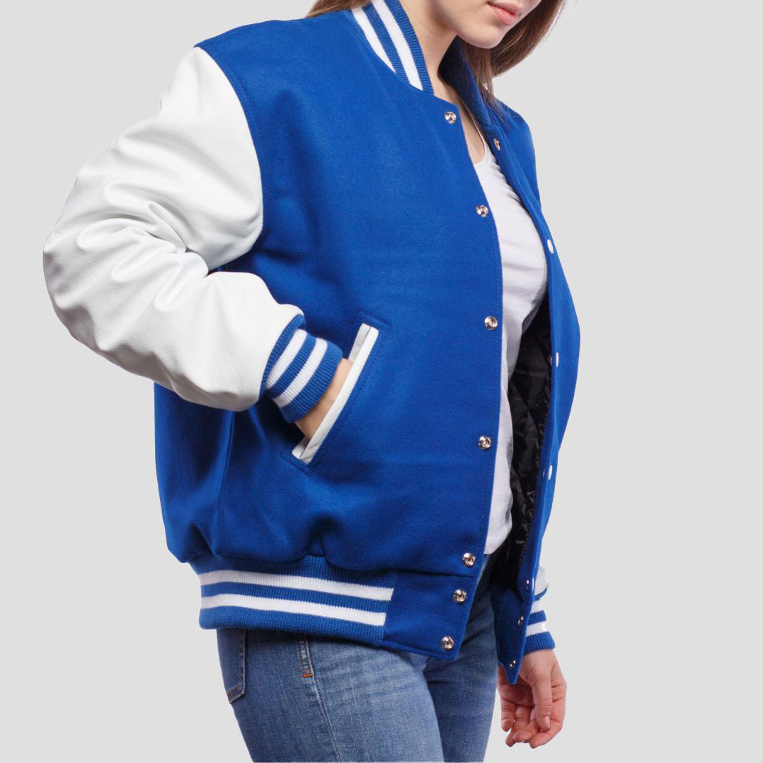 Leather Sleeves Letterman Jacket