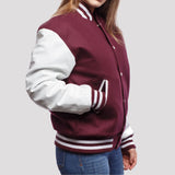 Leather Sleeves Letterman Jacket