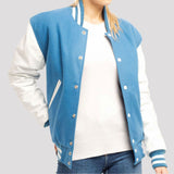 Leather Sleeves Letterman Jacket