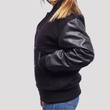 Leather Sleeves Letterman Jacket