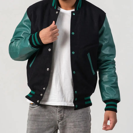 Leather Sleeves Varsity Letterman Jacket