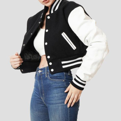 Letterman Crop Top Jacket