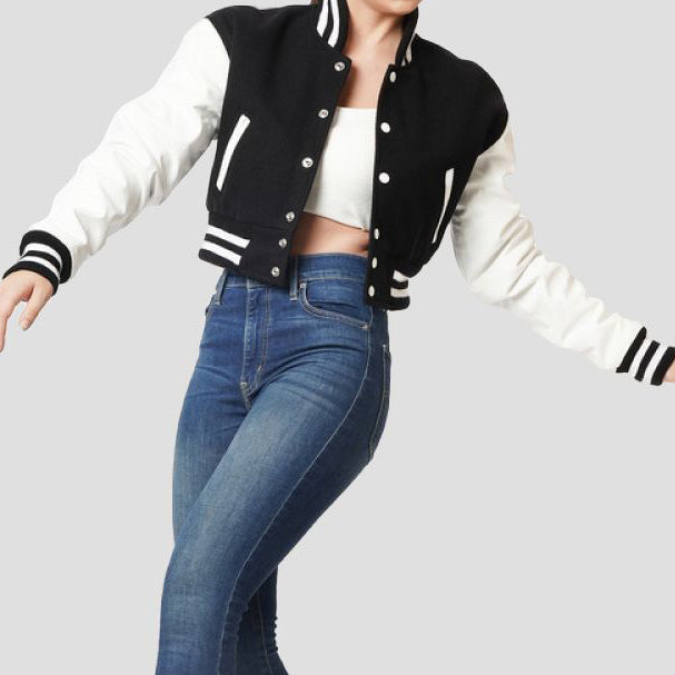 Letterman Crop Top Jacket